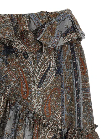 Saint Laurent All Over Print Skirt In Multi