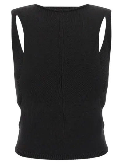 Rick Owens Tanja Black Wool Top In Black