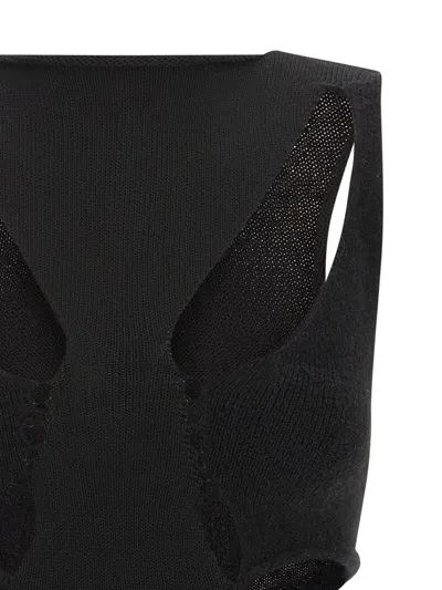 Rick Owens Tanja Black Wool Top In Black