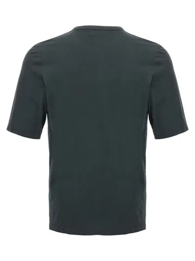 Saint Laurent Dark Grey T-shirt With Logo Lettering On The Front Tone-on-tone In Cotton Man In Animal Print