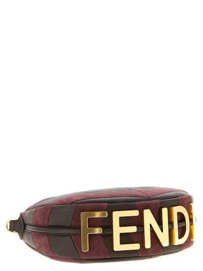 Fendi Mini-bag In Leather And Suede With Two-tone Inlay In Multi