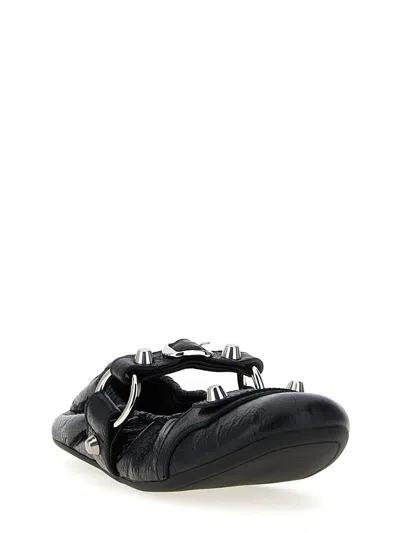Balenciaga City Nappa Leather Ballet Flats In Black