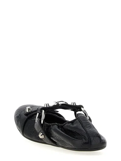 Balenciaga City Nappa Leather Ballet Flats In Black