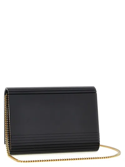 Saint Laurent Black Minaudiere Vicky Crossbody Bag In Black
