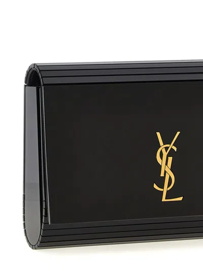 Saint Laurent Black Minaudiere Vicky Crossbody Bag In Black