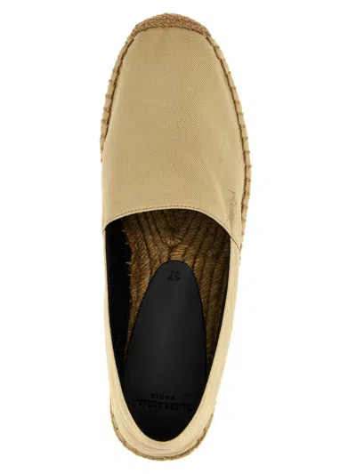 Saint Laurent Cotton Ysl Slip-on Espadrilles In Brown