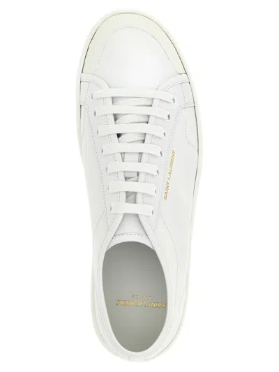 Saint Laurent Gym Low Logo-print Leather Sneakers In White