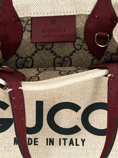 Gucci Beige Logo Handbag In White