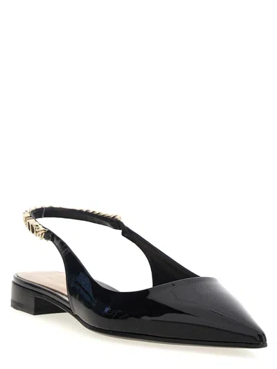 Gucci Signoria Pointed Ballet Flats In Patent Leather In Black