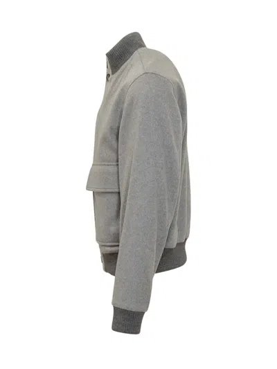Hugo Boss Boss Boss Grey Wool Jacket With Front Pockets In Gray
