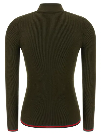 Gucci Nastro Web Polo Shirt In Green