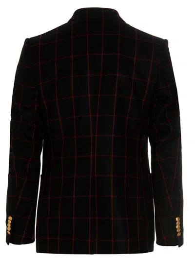 Gucci Double-breasted Check Blazer Multicolor In Multi