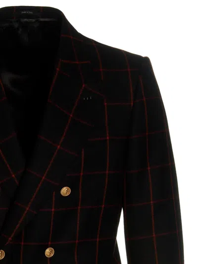 Gucci Double-breasted Check Blazer Multicolor In Multi
