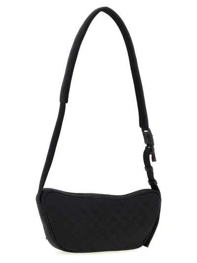 Gucci Large Messenger Bag Embossed Pattern In Black