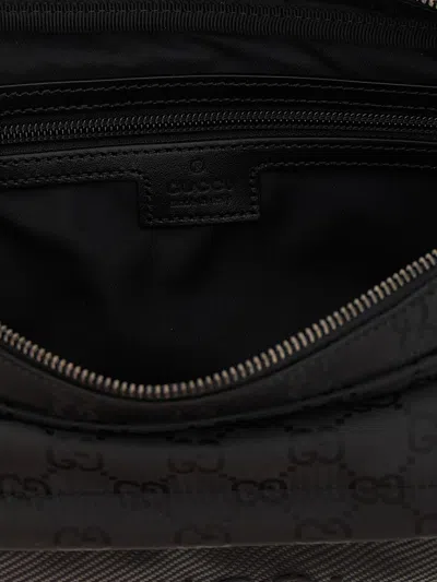 Gucci Large Messenger Bag Embossed Pattern In Black