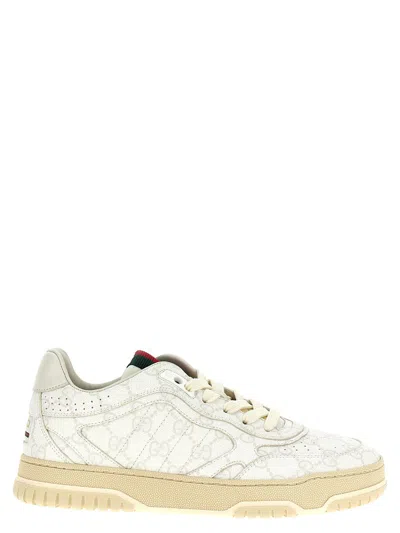 Gucci White Leather Re-web Sneakers In White