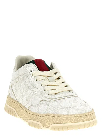Gucci White Leather Re-web Sneakers In White