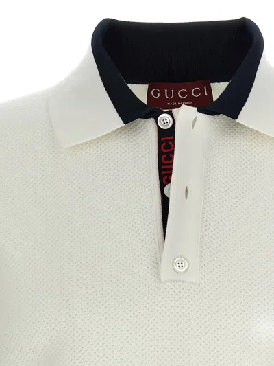 Gucci Intarsia Design Polo Shirt With Contrast Trim In Multi