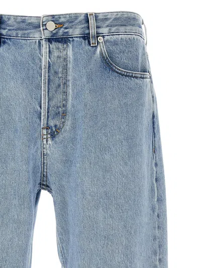 Gucci Jeans With Gg Canvas Details In Blue