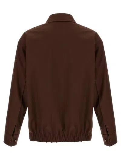 Gucci Twill Jacket Puffer Jackets Brown In Brown