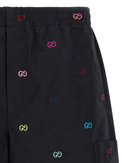 Gucci Bermuda Shorts With Elastic Waistband And Pockets In Black