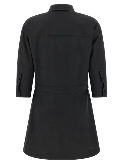 Gucci Womens Horsebit Long-sleeves Wool Mini Dress Ardesia Grey In Black