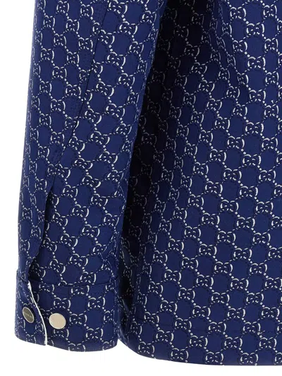 Gucci Gg Shadow Puffer Jackets Blue In Blue