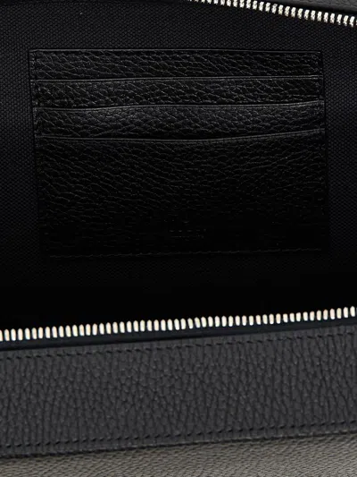 Gucci Logo Leather Shoulder Strap Crossbody Bags Black In Black