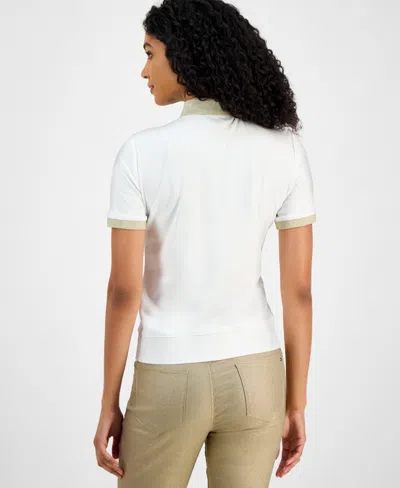 Tommy Hilfiger Women's Cotton Shine-collar Polo Top In White