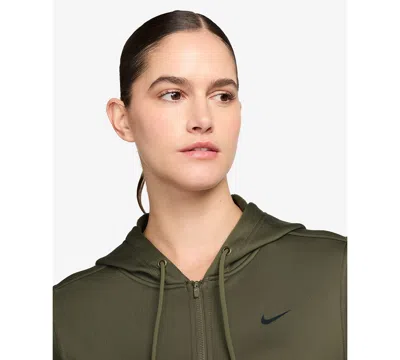 Nike Therma-fit Womens Long Sleeve Fleece Zipper Active Hoodie In Green