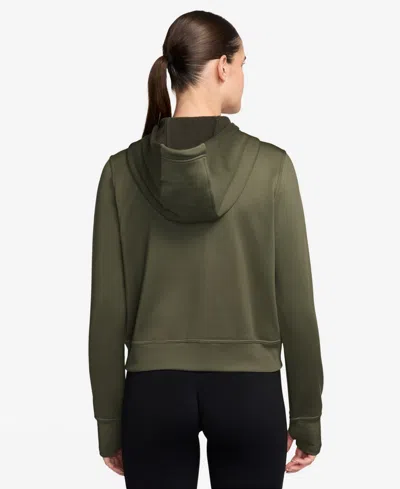 Nike Therma-fit Womens Long Sleeve Fleece Zipper Active Hoodie In Green