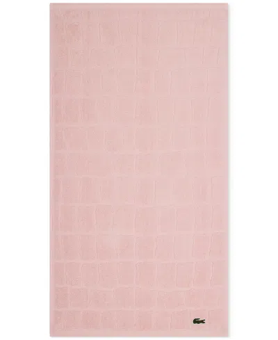 Lacoste Home Heritage Croc Scale Cotton Hand Towel, 16" X 30" In Pink