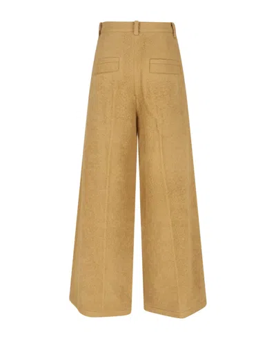 Low Classic Wool And Alpaca Blend Trousers In Brown