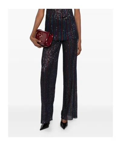 Missoni Wide-leg High Waist Striped Sequin Trousers In Animal Print