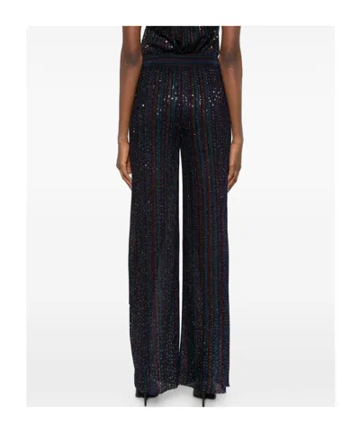 Missoni Wide-leg High Waist Striped Sequin Trousers In Animal Print