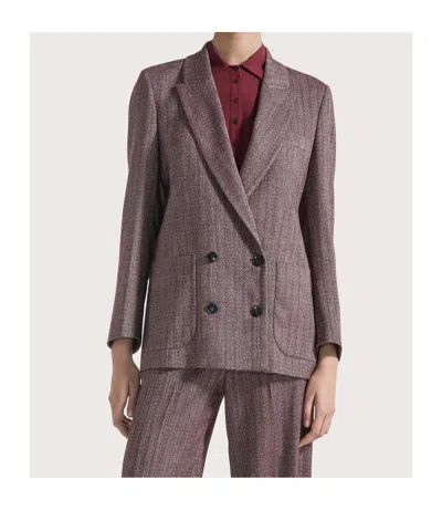 Seventy Oversized Weave Blazer In Brown