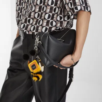 Fendi Keychain Charm Accessory Fur Detail In Brown