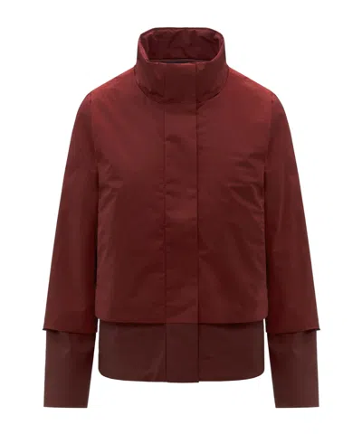 K-way Logo Turtleneck Padded Jacket In Burgundy