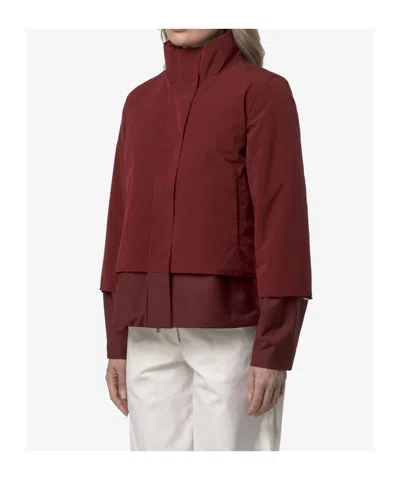 K-way Logo Turtleneck Padded Jacket In Burgundy