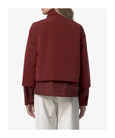 K-way Logo Turtleneck Padded Jacket In Burgundy