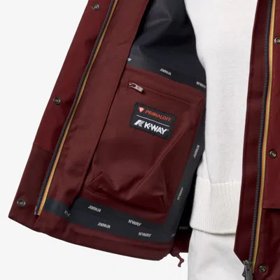 K-way Logo Turtleneck Padded Jacket In Burgundy