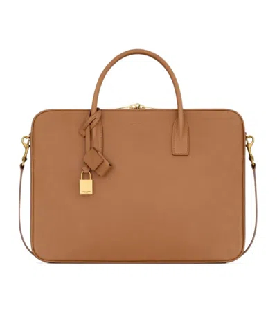 Saint Laurent Sac De Jour Large Slim Bauletto Bag In Leather In Brown