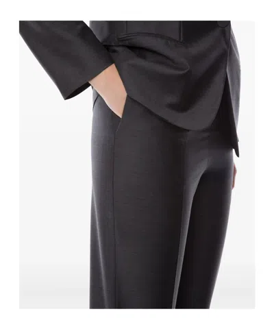 Alberta Ferretti Alberta Ferreti Grey Viscose Cropped Pants In Black