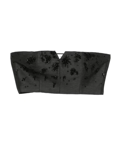 Alberta Ferretti Peserico Ebony Brown Virgin Wool Two-fabrics Dress In Black