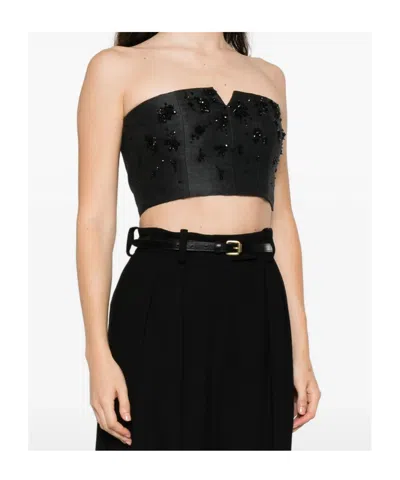 Alberta Ferretti Peserico Ebony Brown Virgin Wool Two-fabrics Dress In Black