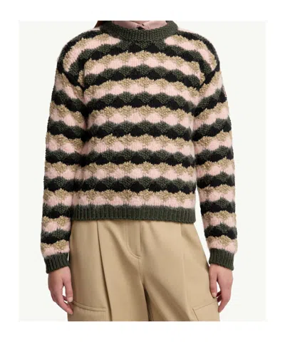 Moncler Striped-pattern Sweater In Multi