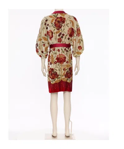 Valentino V-neck Dress In Brown