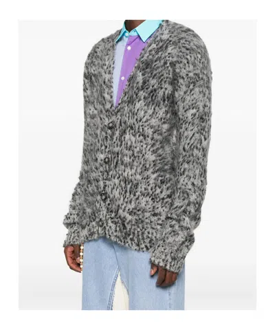 Marni Alpaca Wool-blend Cardigan In Gray