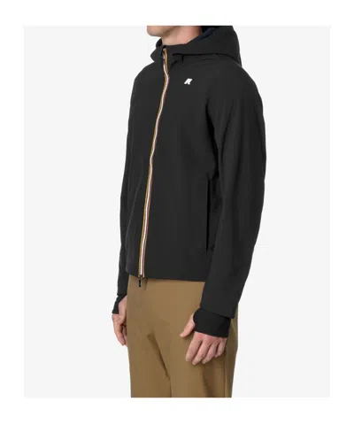 K-way Hooded Jacket Featuring Elasticated Cuffs In Black