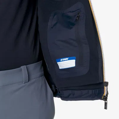 K-way Drawstring Hooded Waterproof Jacket In Blue